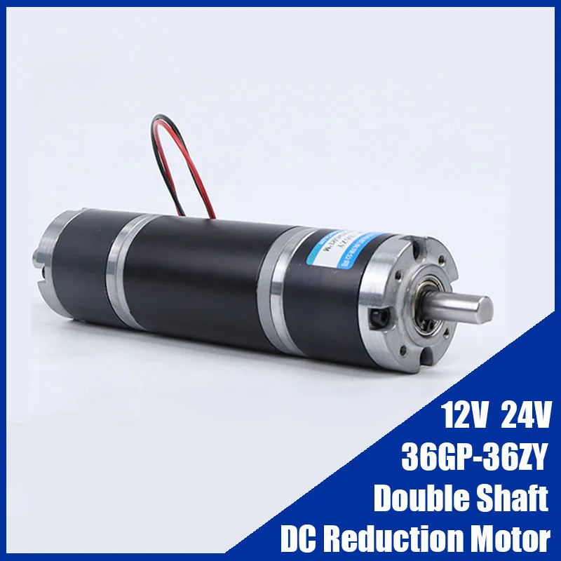 Eixo Duplo Engrenagem Planetária Motor 36gp36zy dc Motor 12v 24v Velocidade Ajustável Pode cw Ccw Motores Elétricos 36 Milímetros