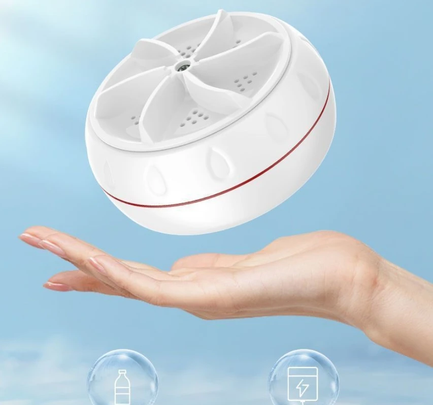 Portable ultrasonic turbo USB washing machine with switch for travel student socks underwear dishes