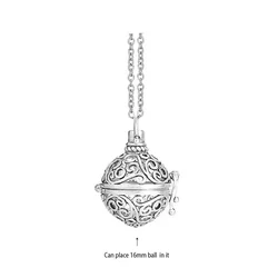 Angel Chime Aromatherapy Necklace with Vintage Locket Design - 70cm Stainless Steel (Propitious cloud)