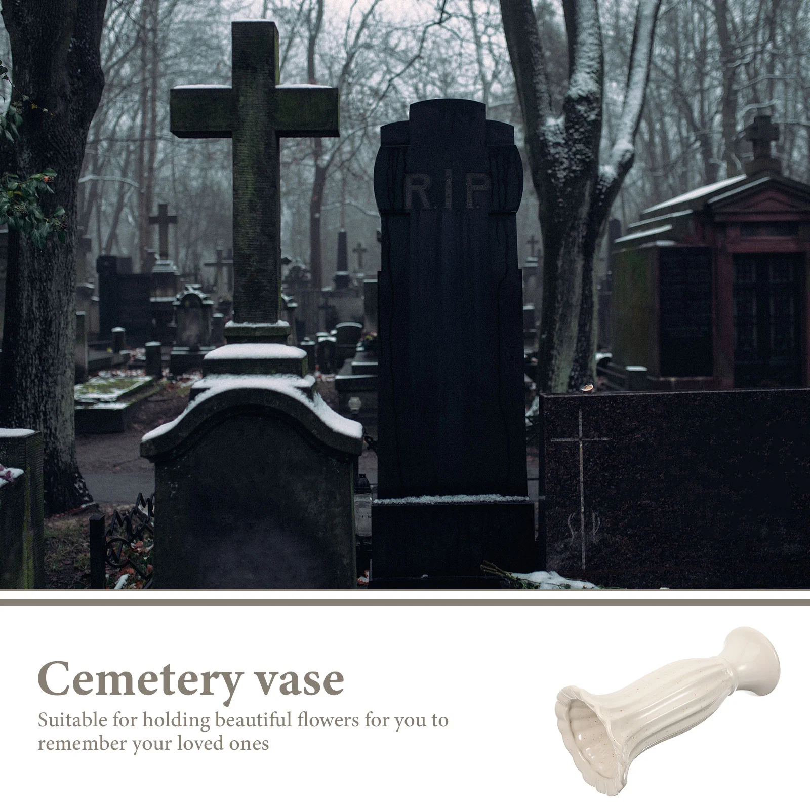 Cemetery Decoration Decorations Beige Vase Adornment Memorial Flower Decorate Father 6