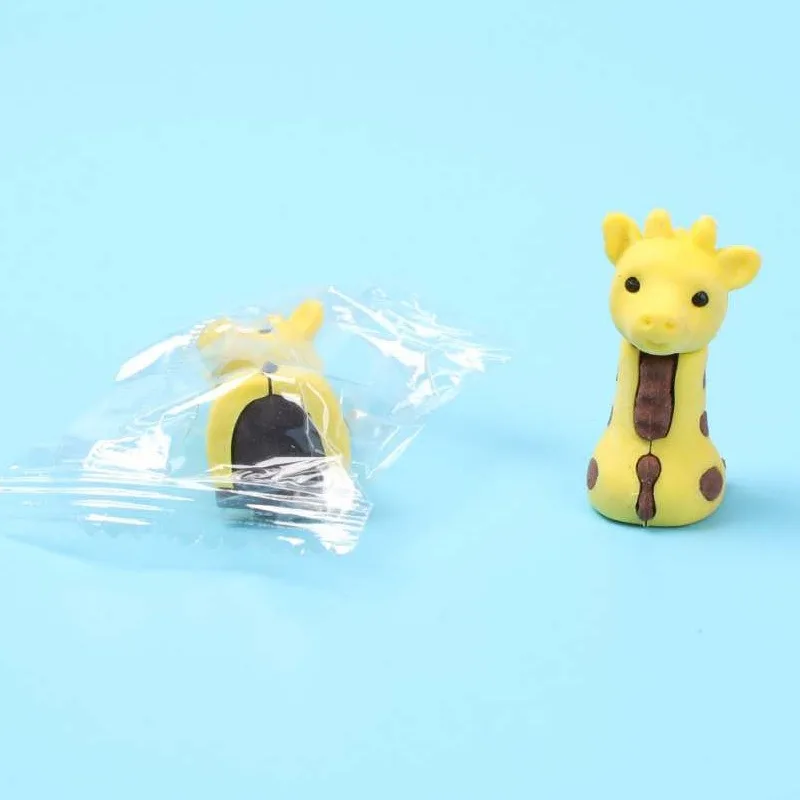 Pencil Eraser 10PCS Animal Shaped Cartoon Design Stationery Puzzle Toys