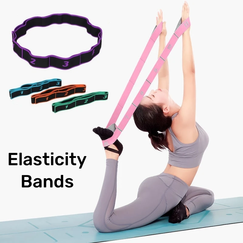 Yoga Stretch Resistance Bands Adult High Elasticity Multi-segment Belt Yoga Assisted Stretching Belt Fitness Products
