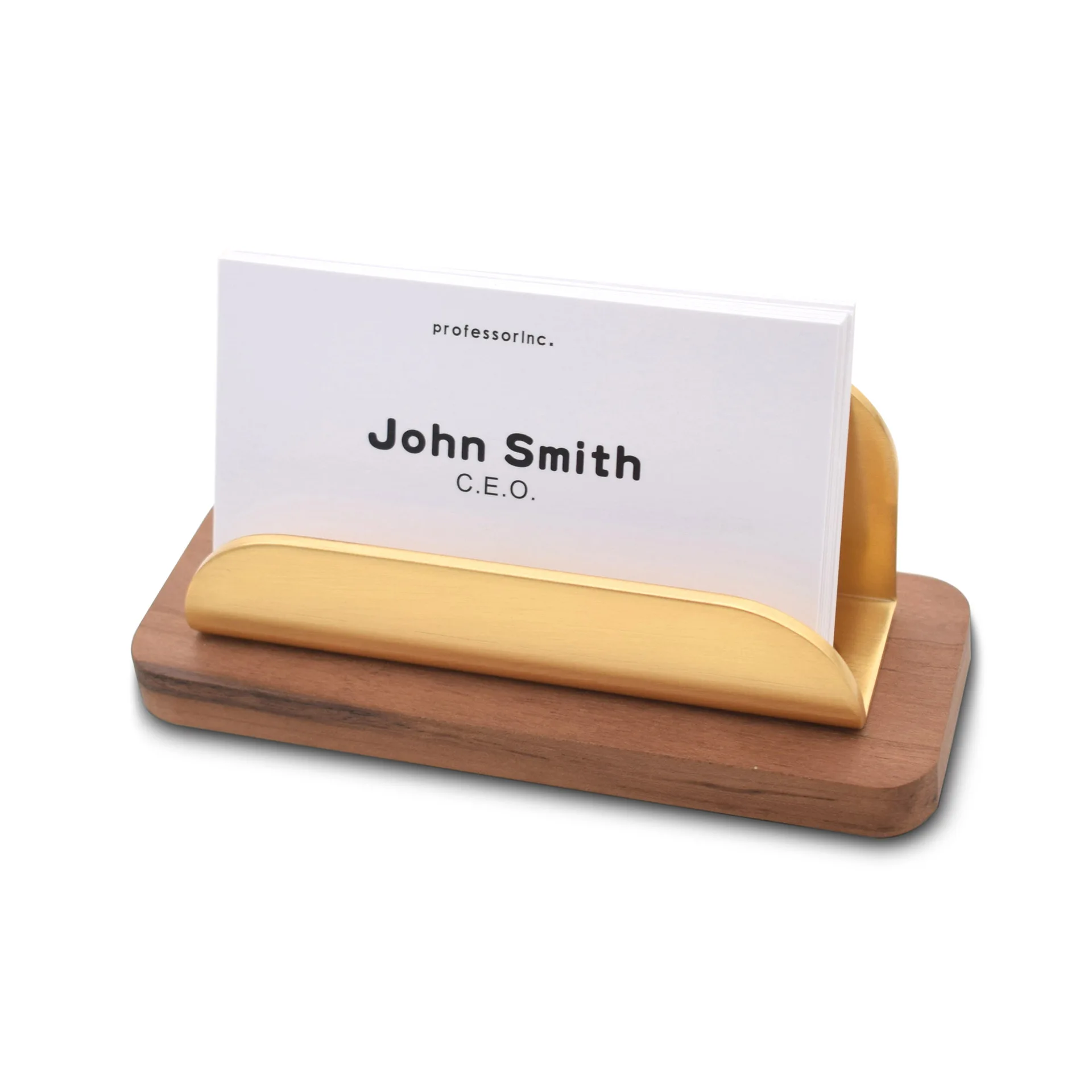

Brass creative large capacity business card case Front desk wood high-end high-end table table card holder business card holder