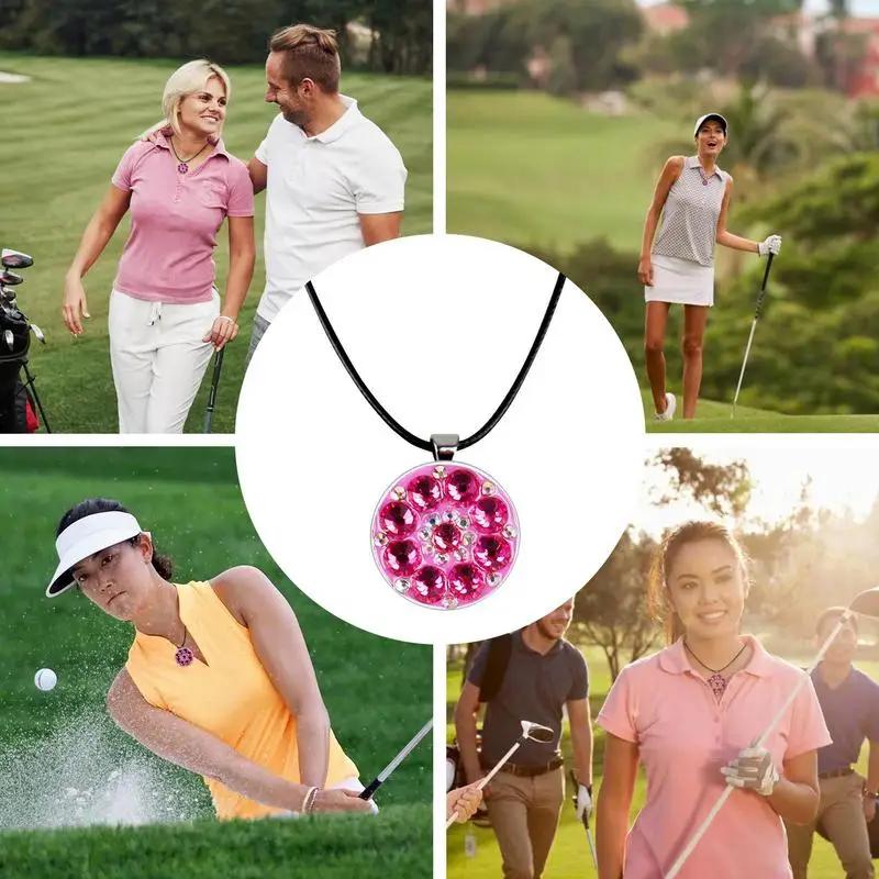 골프 공 마커 목걸이, 꽃 모양 마그네틱 모자 클립 목걸이, 볼 마커 목걸이, 여성 골퍼 및 골프용 골프 선물