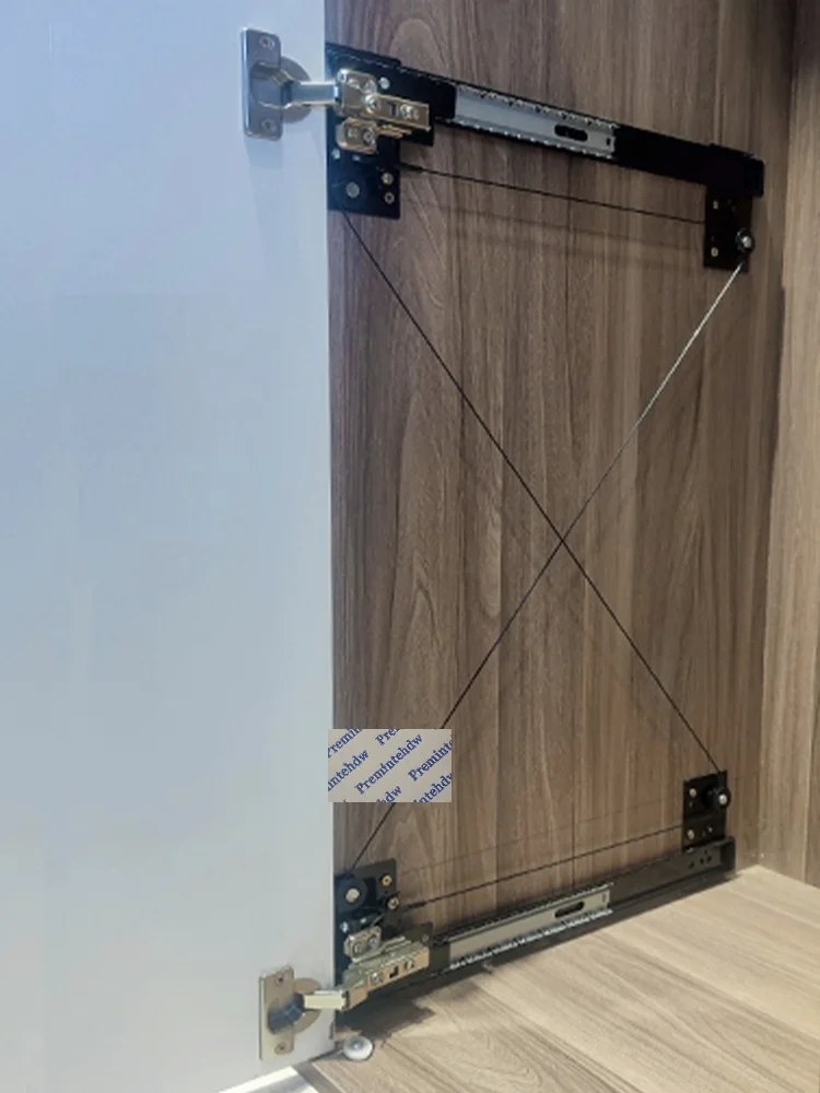 1Pair 14" 16" 18" Pocket Door Slide With Cable Equalizer Soft Close Hinge Furniture Cabinet Cupboard Closet