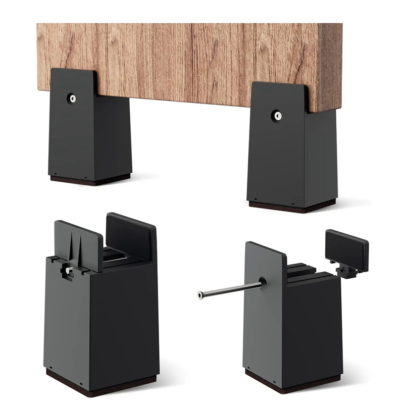 Bed-Risers-4-Inch-Adjustable-Desk-Riser-Blocks-With-Screw-Clamp-4-Pack ...