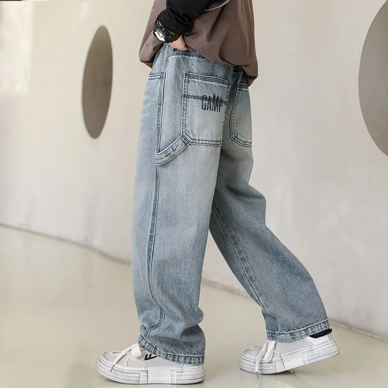جينز للأولاد، كاجوال، للربيع والخريف، سراويل للأولاد، سراويل أطفال، نمط الشارع، خارجي