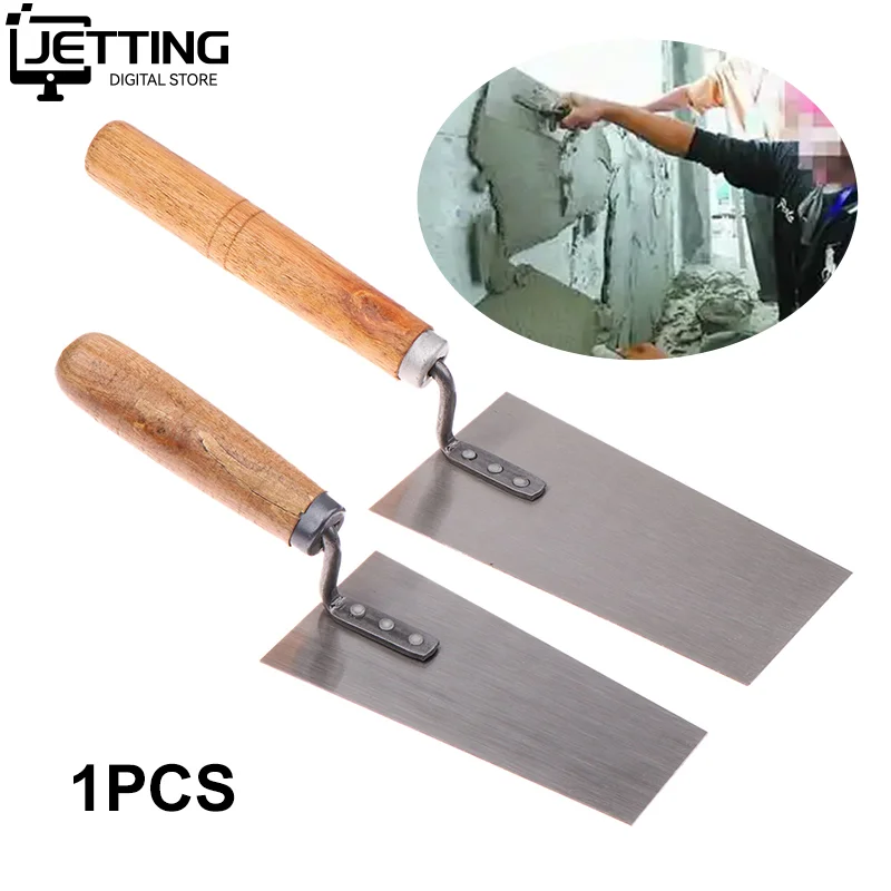 1PCS Cement Float Margin Trowel Bucket Stainless Steel Concrete Finishing Trowel Spatula Construction Tools Wooden Hand Tool