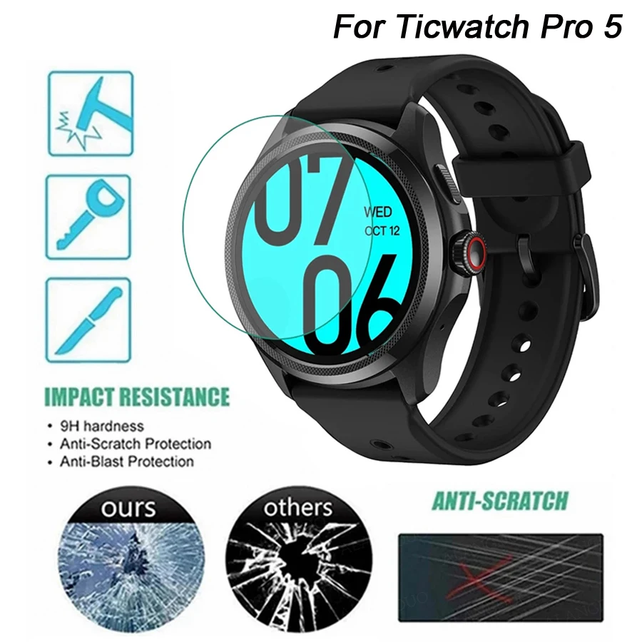 TPU Protective Cover + Tempered Glass Film Case Shell Bumper Accessories Screen Protector for Ticwatch Pro 5 Watch Screen Protector Case Watch Accessories Watch Screen Protector Apple Watch Screen Protector Case Watch Case Watch Protective Case Watch Cover Watch Protective Cover TPU Protective Case Watch Accessory