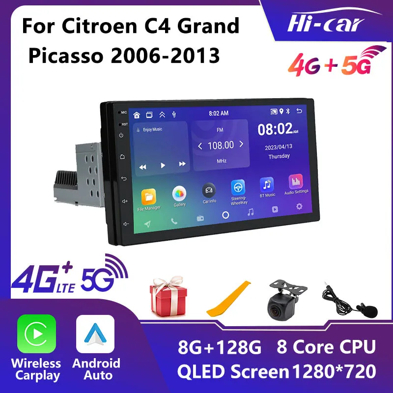 

HiCar Android Car Radio for Citroen C4 Grand Picasso 2006-2013 Carplay Car Multimedia Player DSP WIFI 4G Navigation Auto gps