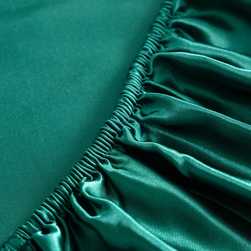 Satin Fitted Sheet High-End Mattress Cover Full Queen Size With Elastic Band Bedsheet Solid Color Fitsheet