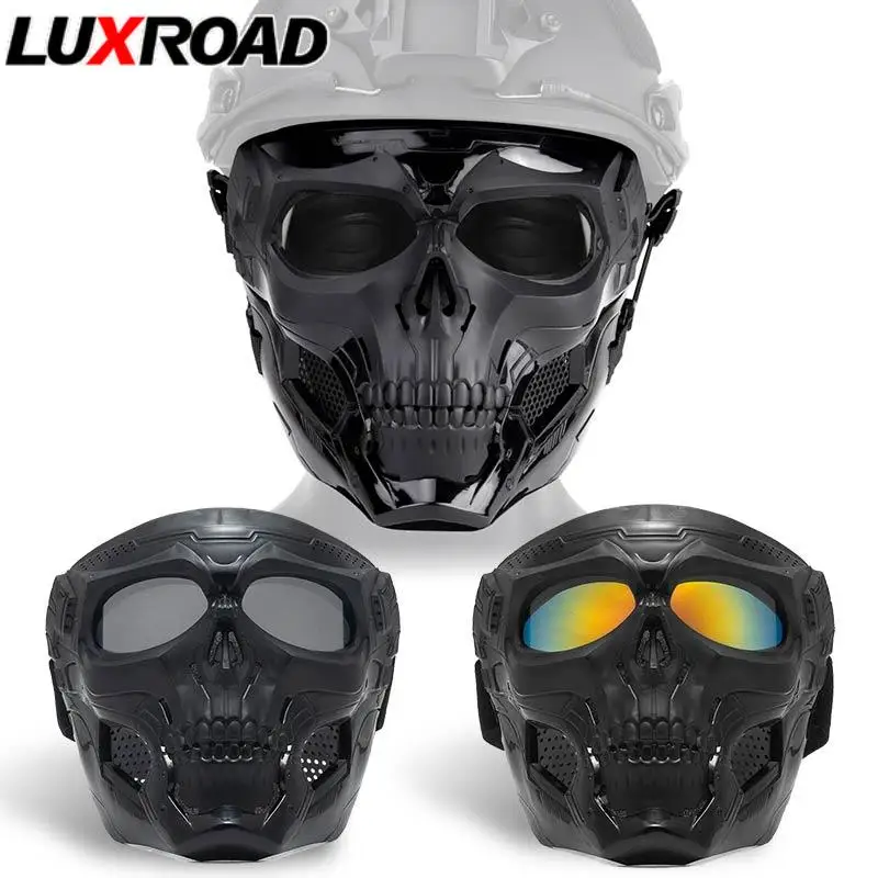 

Cycling Windproof Mask Goggles Skull Face Mask PC Lens Horror Tactical Helmet Motorcycle Outdoor Riding UV Protection Sunglasses