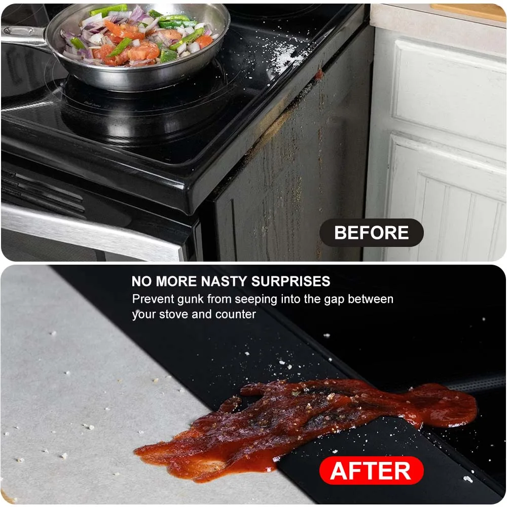 Stove Gap Covers Silicone Counter Gap Filler for 4-25mm Gap Seal Spills Appliances Countertop Furniture