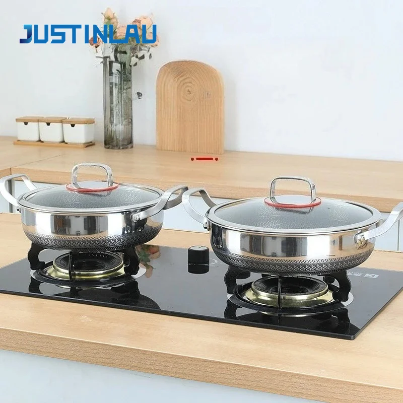 Stainless Steel Non Stick Frying Pan with Lid for Induction Cooker