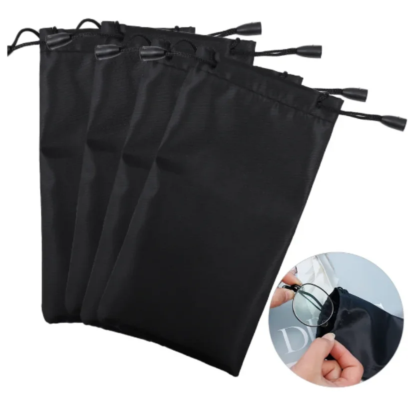 

Portable Soft Cloth Waterproof Sunglasses Bag Microfiber Dustproof Storage Bag Drawstring Glasses Bag Glasses Case Container