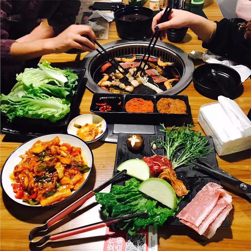 Electric Smokeless Meat Grill Commercial Embedded Self-service Built-in Barbecue Grill BBQ Cook Griddle Home Kitchen Appliances 2