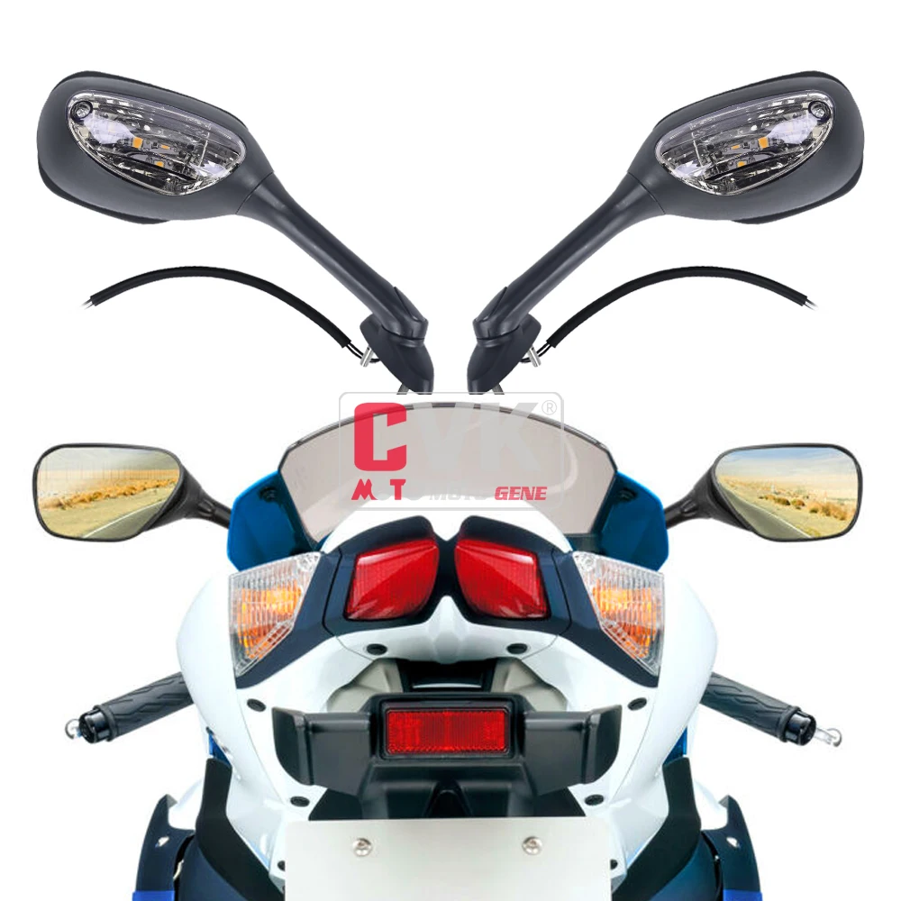 CVK Rearview Mirror Rear View LED Light For Suzuki GSXR600 GSXR GSX-R 600 K6 2006 2008 2009 2010 2011 2012 2013 2014 2015 2016 3