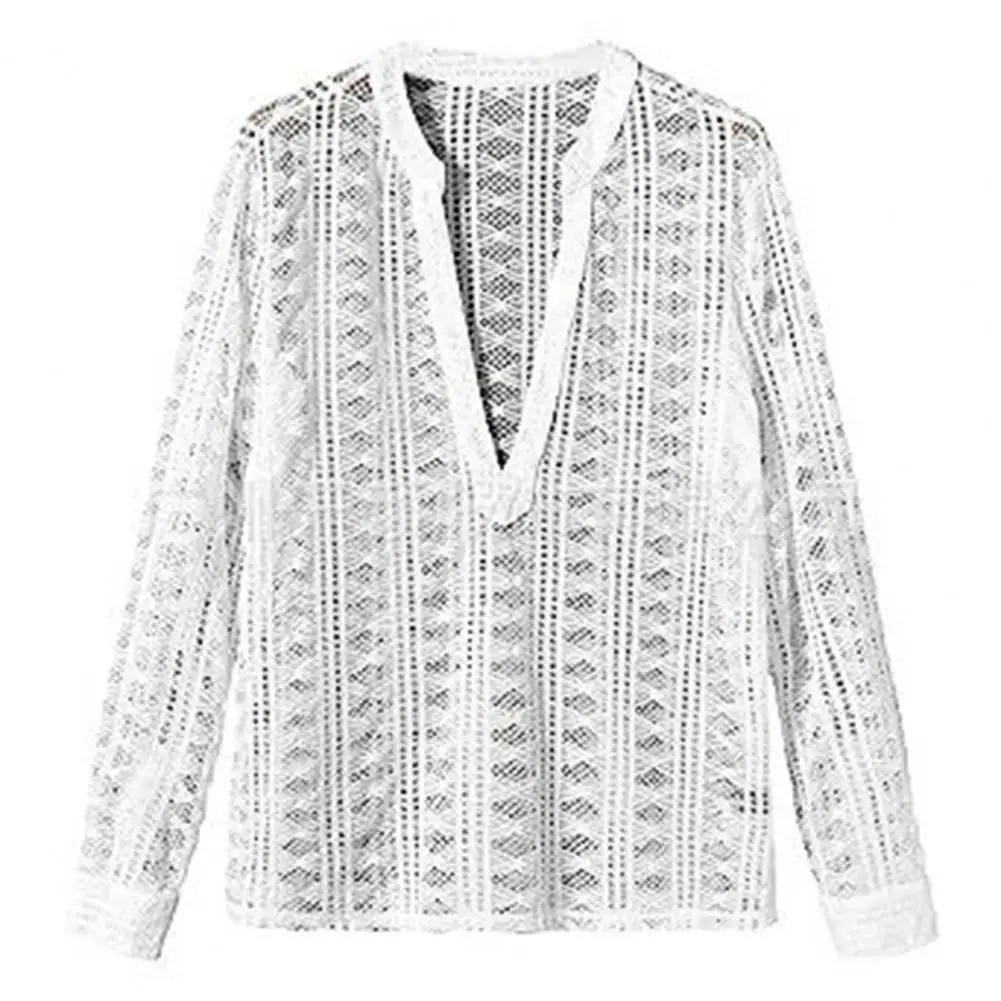 

Perspective Men Shirt Fashionable Men's Nightclub Shirt Stylish Fishnet Hollow Out Slim Fit Long Sleeve Performance Costume Deep
