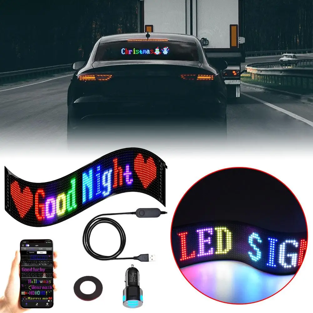 LED 자동차 표지판 디지털 사인, 블루투스 앱, LED 모듈 제어, DIY 프로그래밍 가능 스크롤링 사인, 5V 자동차 LED 플레이트, D4C1