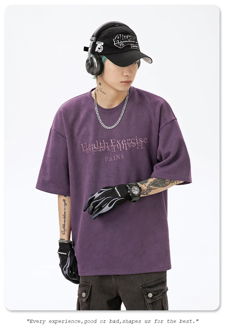 Letter Suede T-shirt 5