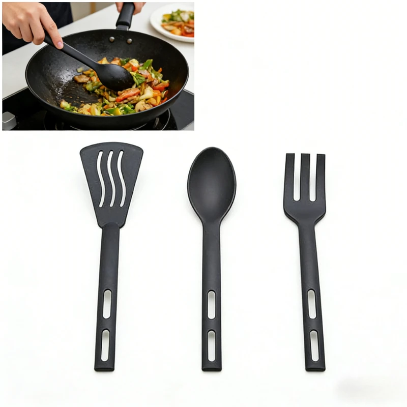 Kitchen Cooking Tools 3Pcs Mini Nylon Kitchen Utensils Set Spoon Fork Cooking Utensils Portable Camping Picnic Tableware Kit