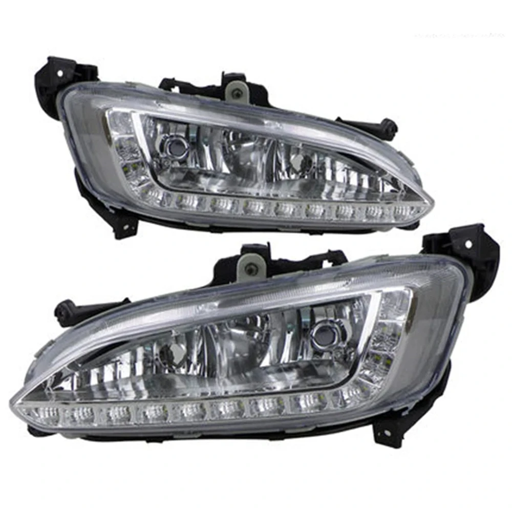 

Для Hyundai Santa Fe IX45 2013-2015 12 В фотолампа дневные ходовые аксессуары Водонепроницаемая противотуманная фара DRL Автомобильная фара в сборе