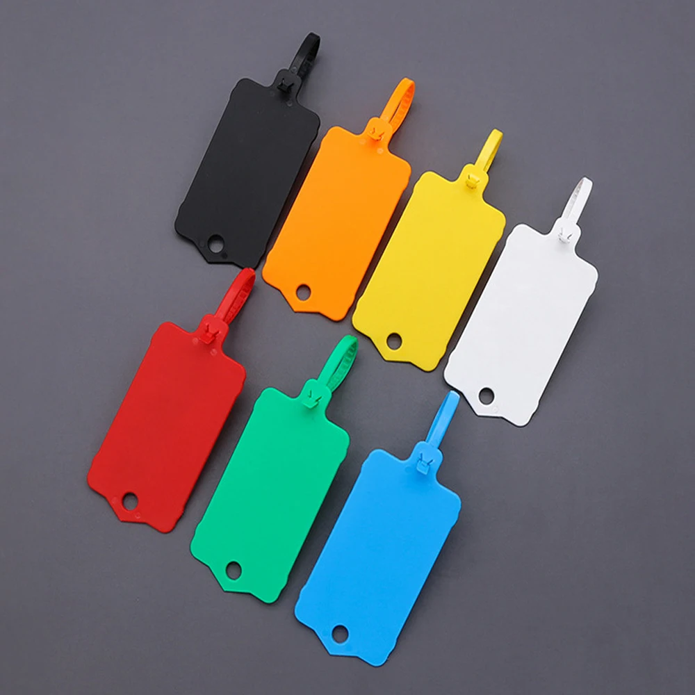 Reusable Plastic Tags Hang Tag Waterproof Label Seal Cable Tie Color Classification Mark Sign Shoes Clothes Hang Label 50/100Pcs