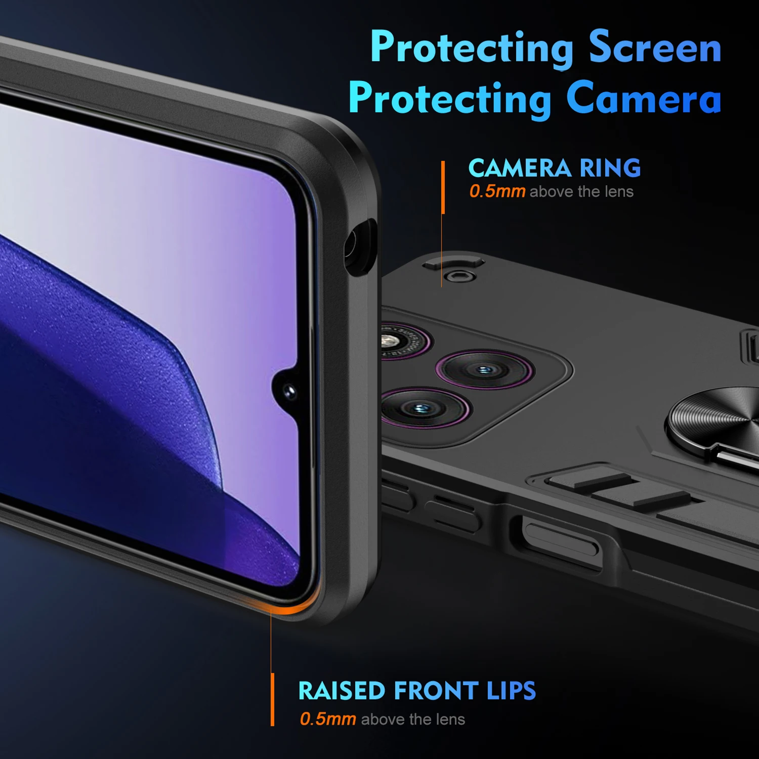 Military Armor Shockproof Case with Ring Stand Holder