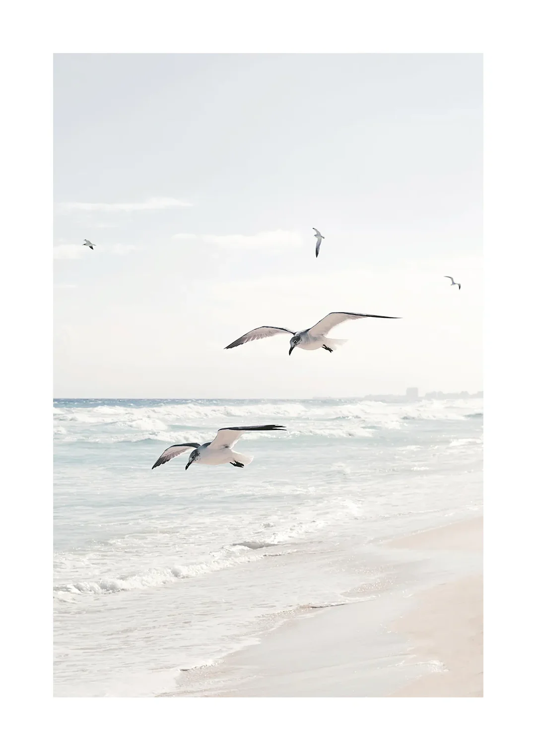 Tropical Blue Sea and White Sand Beach Canvas Wall Art