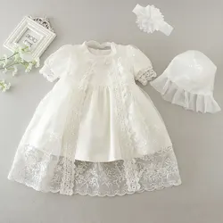Elegant Baby Girls Long Sleeve Dress - 24M (White)
