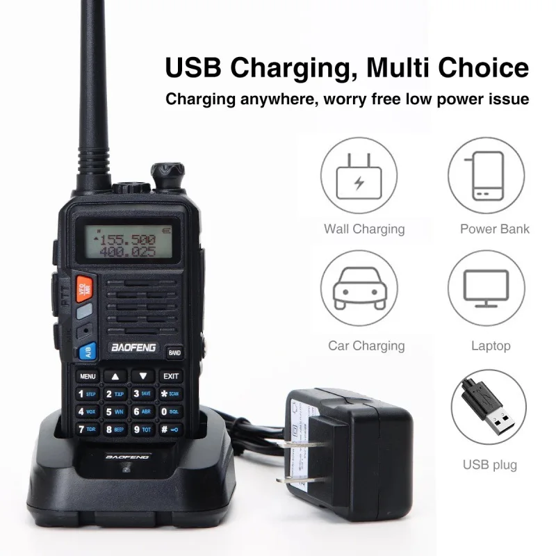 BAOFENG UV S9 Plus Powerful Handheld Transceiver with UHF VHF Dual Band 16 KM Long Range Walkie Talkie Ham UV 5R Two Way Radio 5