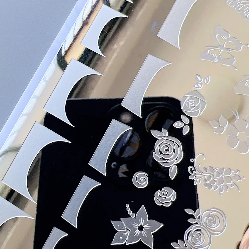 XMQ 스탬핑 플레이트 네일 아트 템플릿 발가락 프랑스 디자인