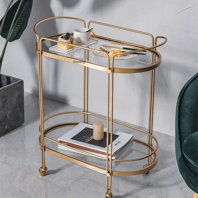 

Nordic Bathroom Shelves Luxury Trolley Shelf for Bathroom Removable Golden Wrought Iron Cabinet Wine Cabinets Glass Sideboard