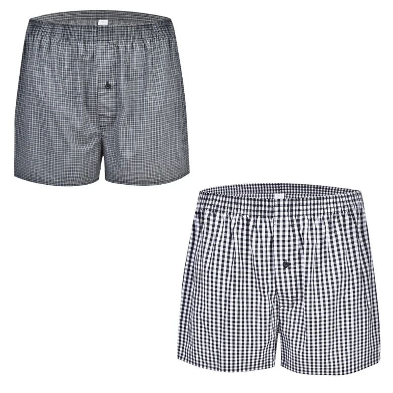 

Mens Loose Boxers Shorts Checkered Cotton Underwear Sleep Underpants Button Fly Homewear Pajama Shorts Knickers Panties N7YE