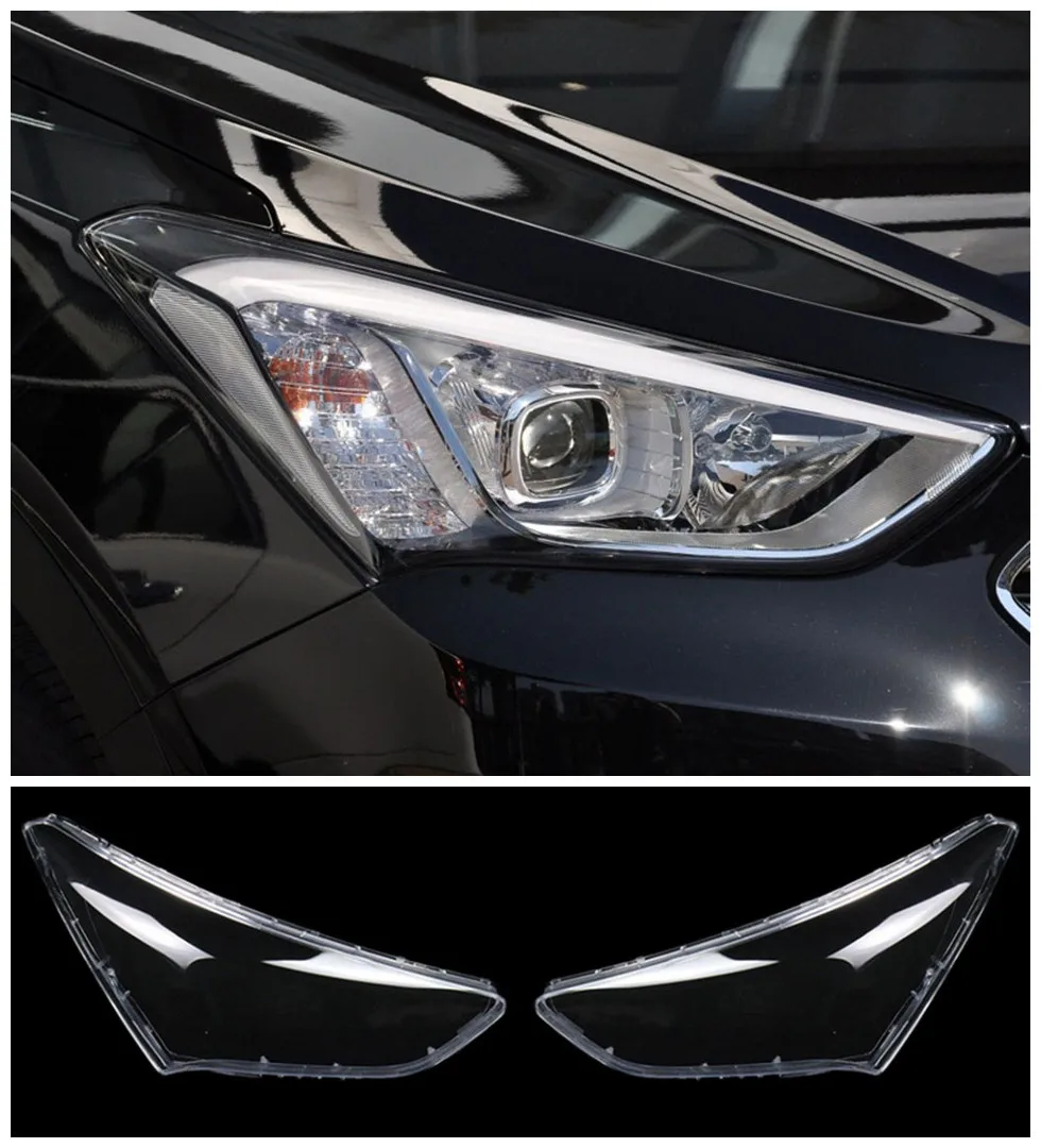 

Headlight Clear Lamp Housing Mask for Hyundai Santa Fe 2013-2017 IX45 Plexiglass Lamp Housing Mask