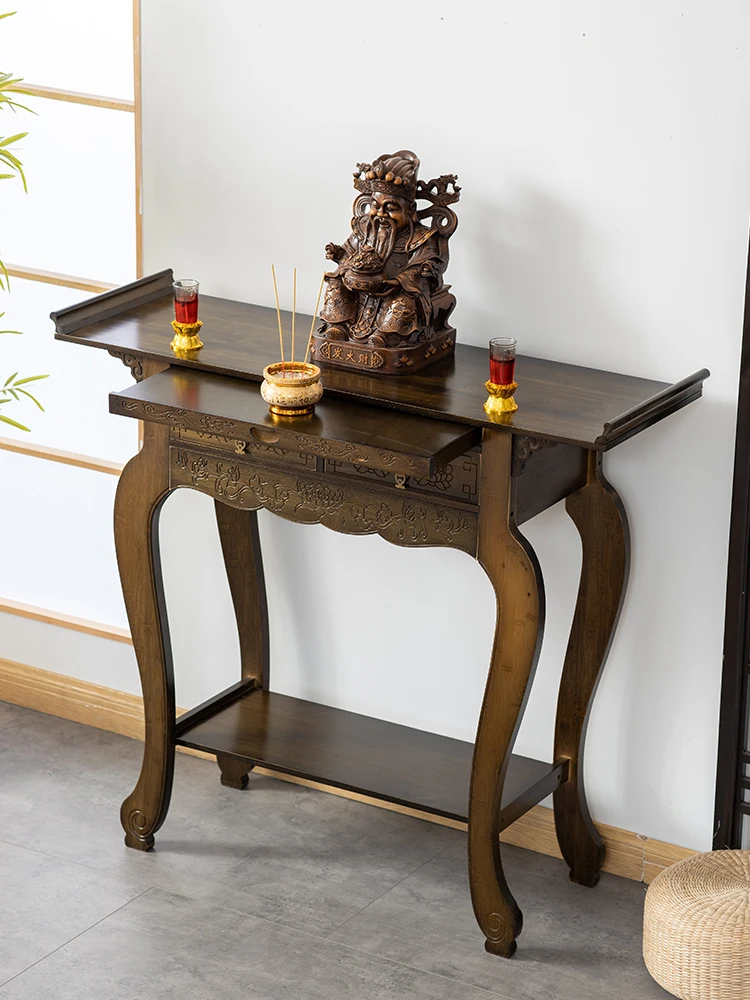 

Altar Incense Burner Table Buddha Shrine Home Clothes Closet God of Wealth Cabinet Buddha Shrine Buddha Statue Guan