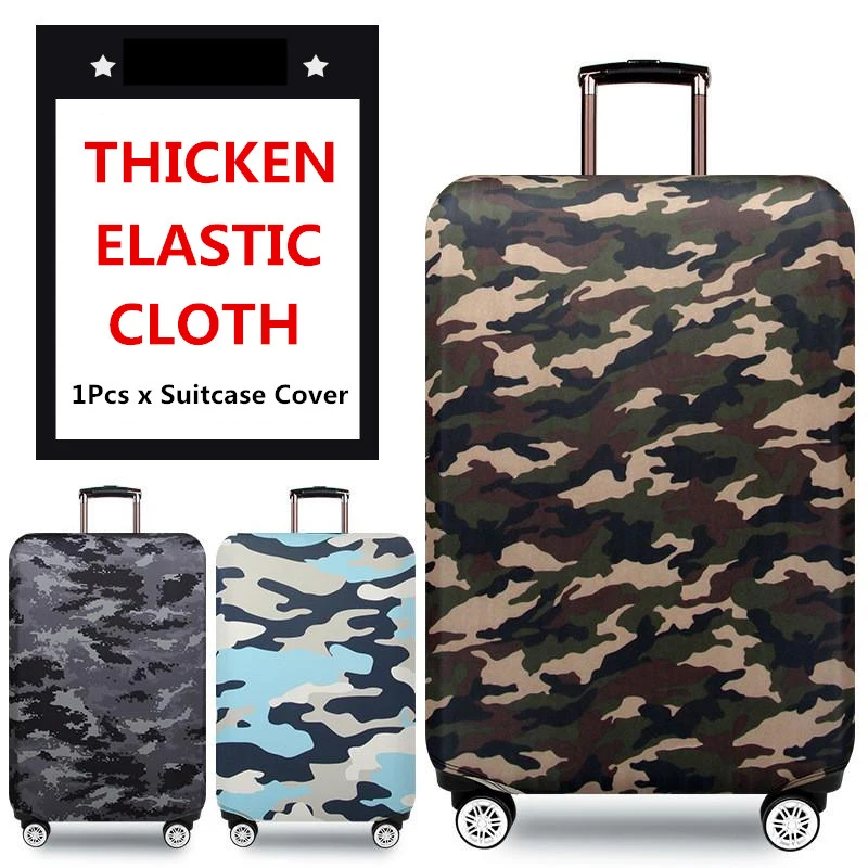 

30-32inch Lettering Camouflage Print Fashion Unisex Luggage Protective Cover Suitcase Trolley Case Waterproof Elastic Dust Stuff