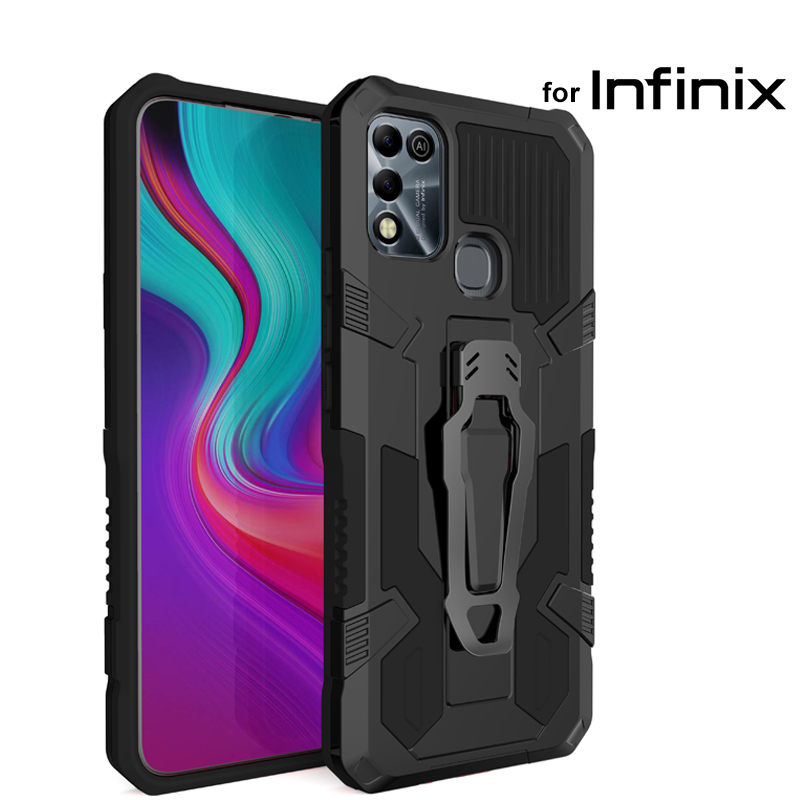 Case for Infinix Note 11 Pro Armor Phone Cover for Infinix Hot 11S 10S 9 10 11 12 Play 7 Lite with Belt Clip Concealed Bracket
