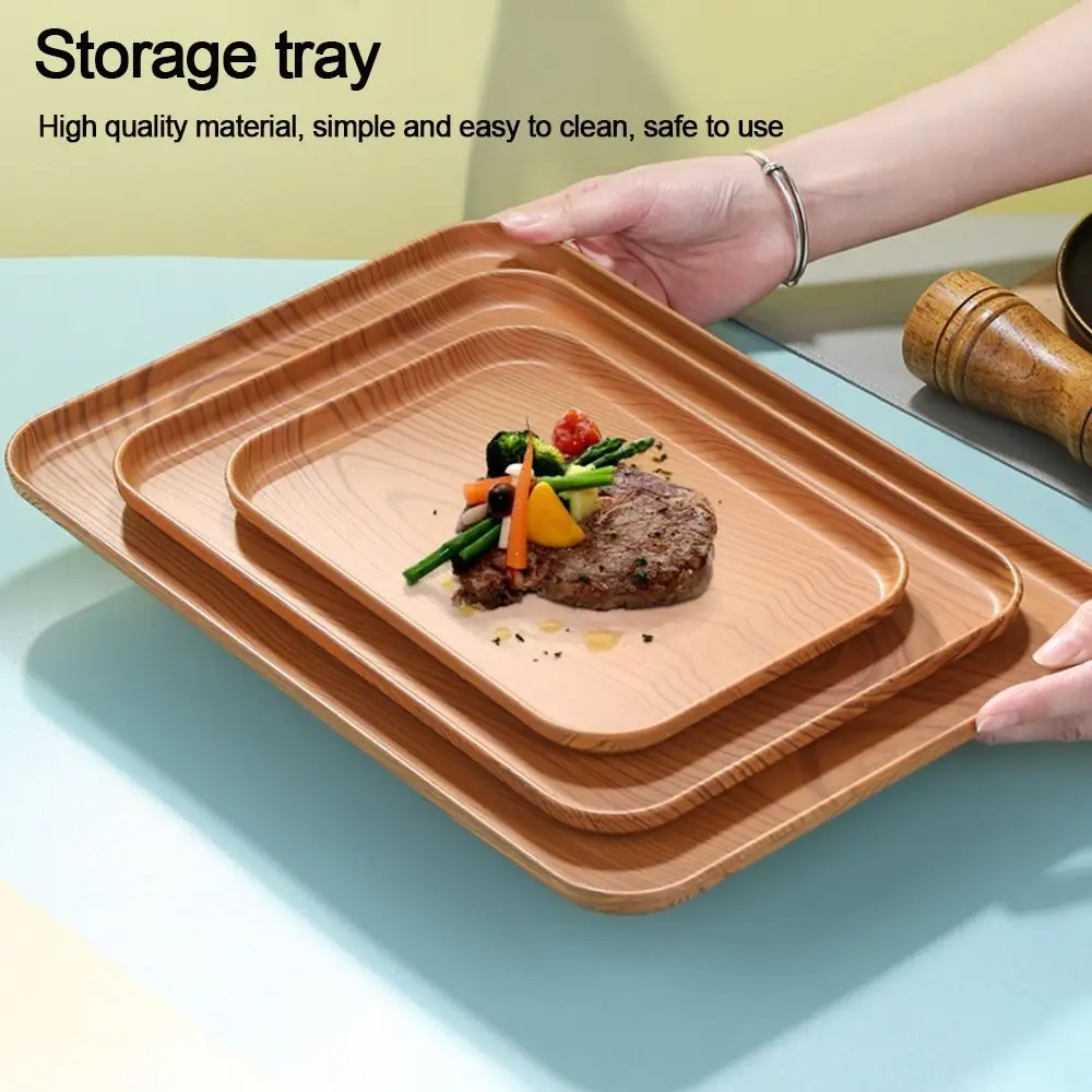 Nordic PP Pallet Plastic Tray Food Bread Pan Rectangular Storage Household Kitchen Supplies Hotel Service Tray Dessert 4
