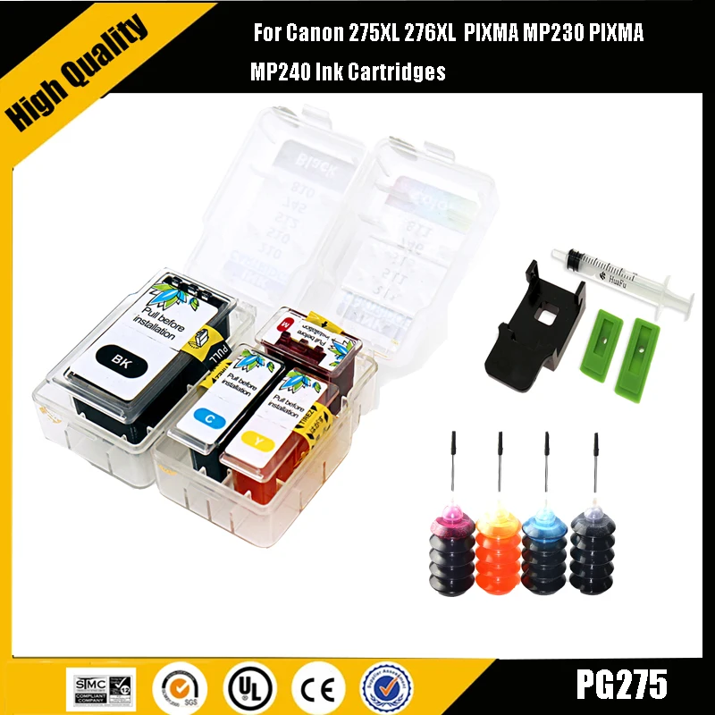 Einkshop PG275 CL276 For Canon PG-275/CL-276 Smart Cartridge Refill Kit To PIXMA TS3520 TS3522 and TR4720 Printers printer supplies ink cartridge