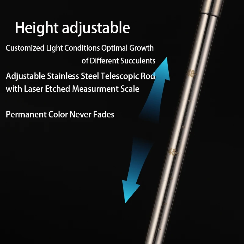 Height-Adjustable Grow Light Stand for Succulents Compatible with T8/T20 Tubes Single/Three-Row Design