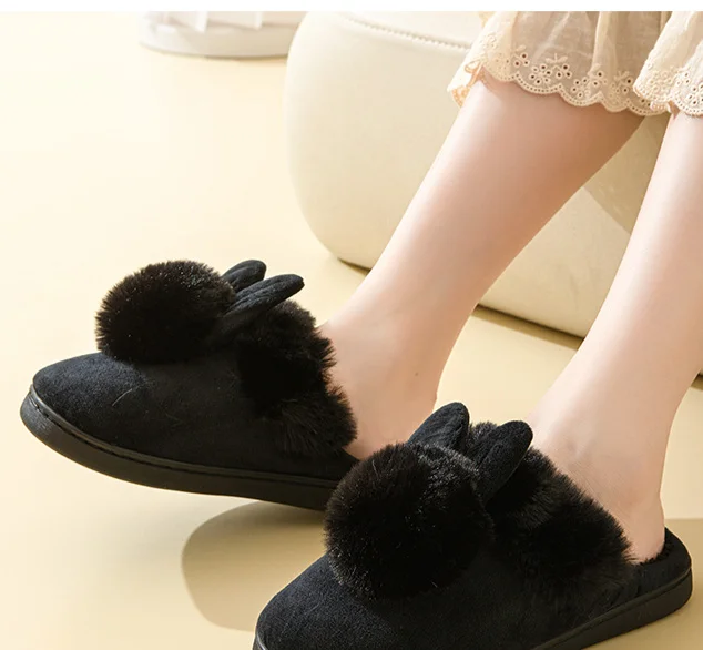 Pantofole da donna in velluto peluche regolabili autunnali per esterni morbide e calde, lavabili in lavatrice_voghion.com