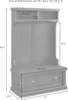 Crosley Furniture Seaside Hall Tree, Entryway Bench with Coat Rack and Shoe Cabinet, Distressed White 5