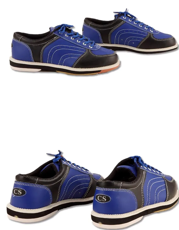 Professional Neutral Bowling Shoes Men's Professional Black Gray Anti-slip Leather Bowling Sneakers Women's
