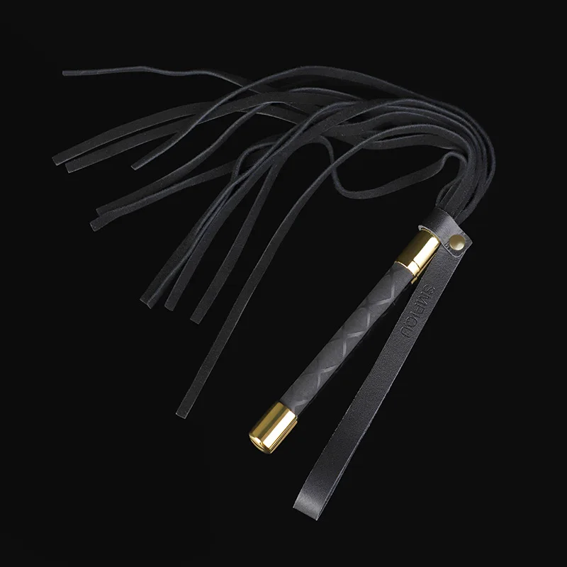 Leather Horse Whip 44CM Handle with Wrist Strap for Horse Training Leather Spanking Equestrian Whip