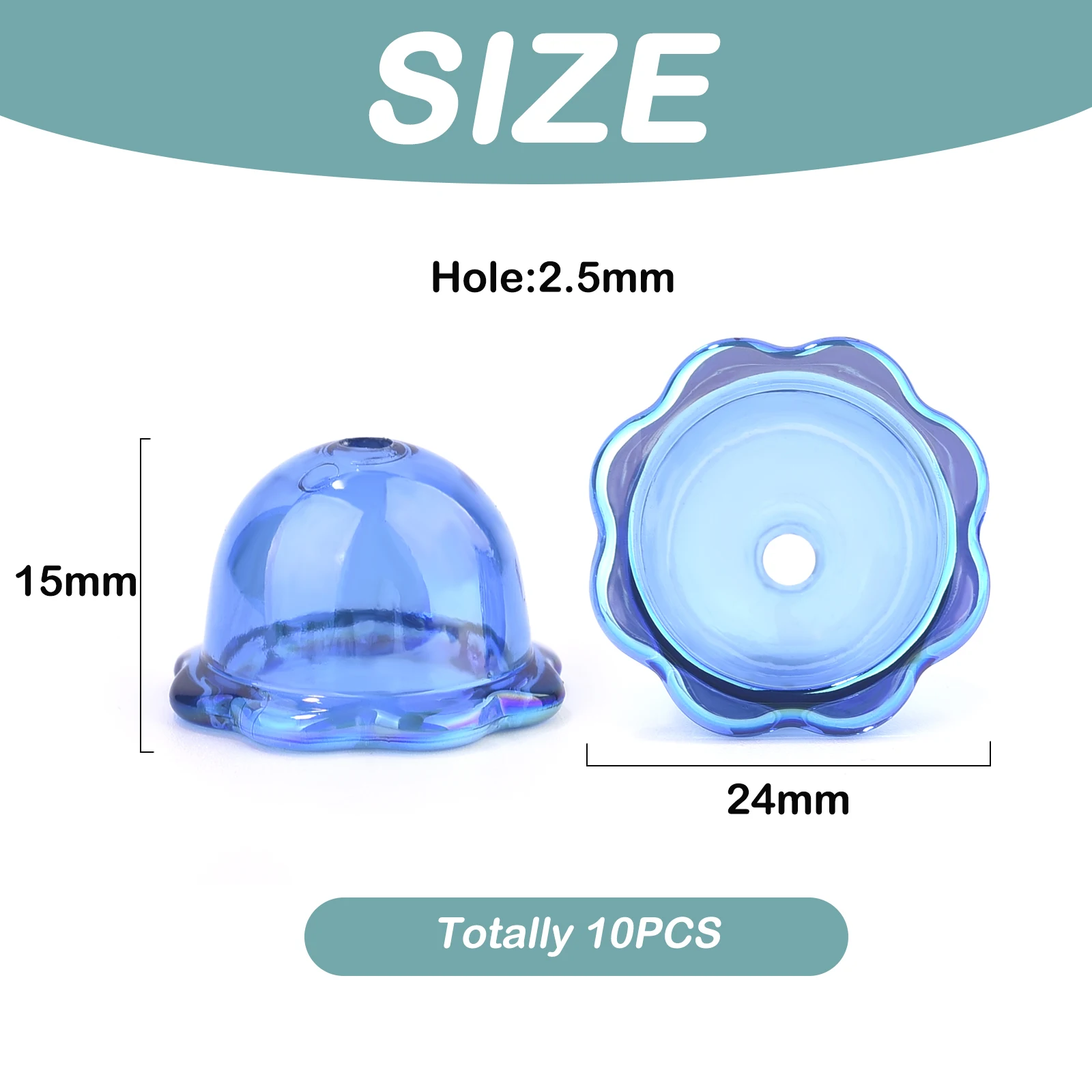 10pcs Flower Shape Acrylic Small Bell Beads Pendant Loose Spacer Bead For DIY Jewelry Making Hairpin Bracelet Earrings