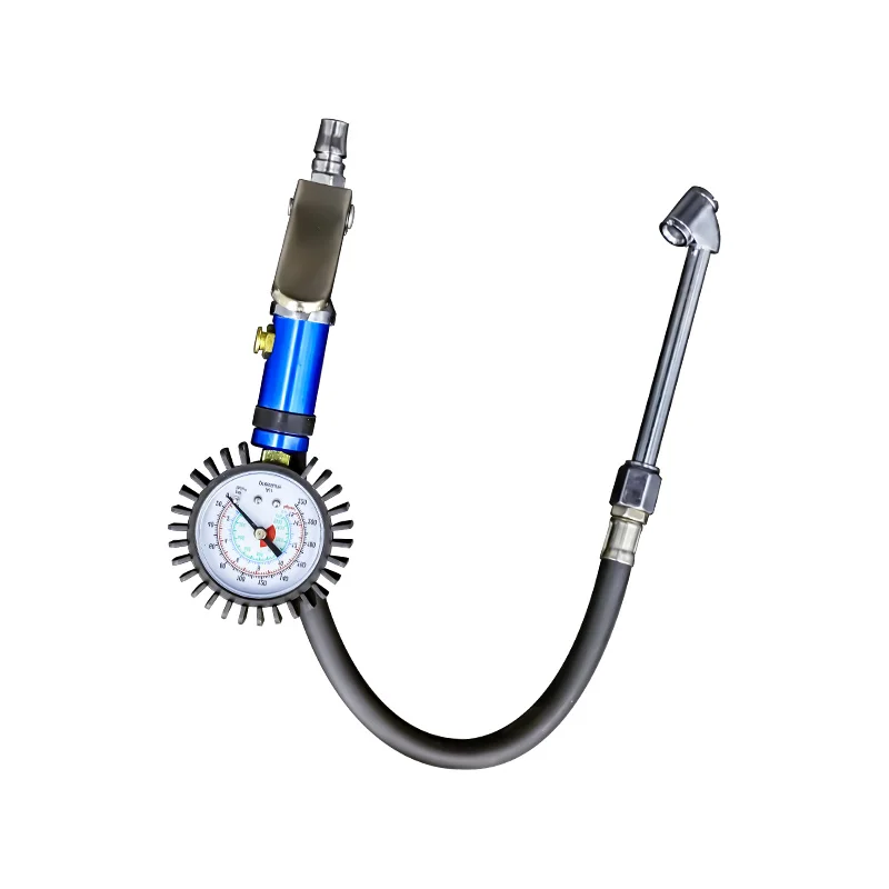 Pistola de inflador de pneus, medidor de bomba, 12 auto-aperto, inflador de pneus com medidor de pressão de ar e conector de ar rápido