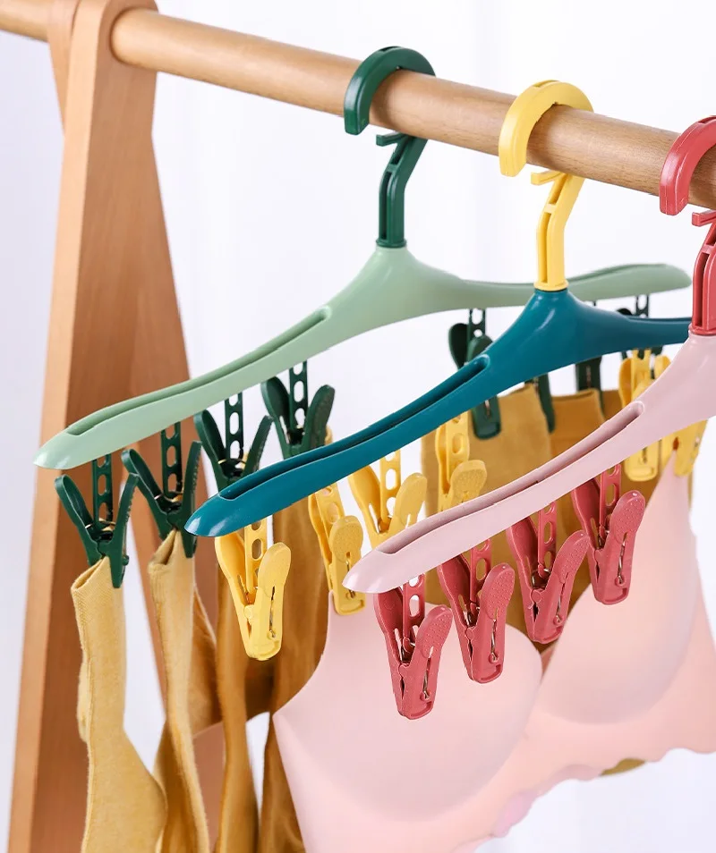 

Вращающаяся на 360 ° вешалка для носков, одежды, нижнего белья, футболок, вешалка для одежды, многофункциональная пластиковая вешалка для оде...