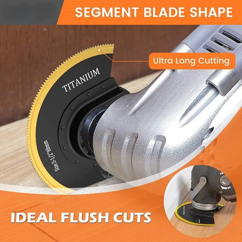24/18/12/8PCS Titanium Oscillating Blades Multitool Oscillating Saw Blades Tools Accessories for Wood Hard Material Metal