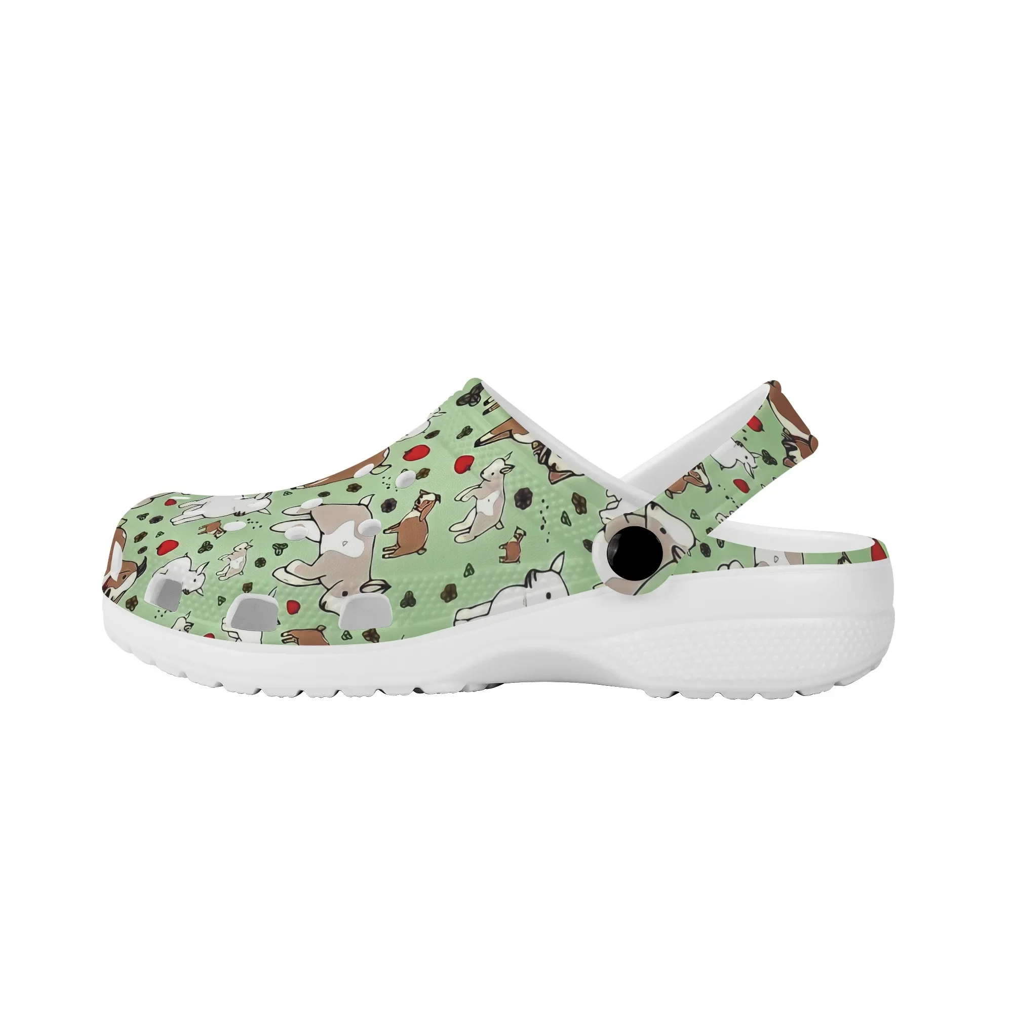 Women Cartoon Goat Pattern Garden Flats Clogs Outdoor Non-Slip Sandals Slippers Casual Beach Walking Shoes Gift Zapatos Mujer